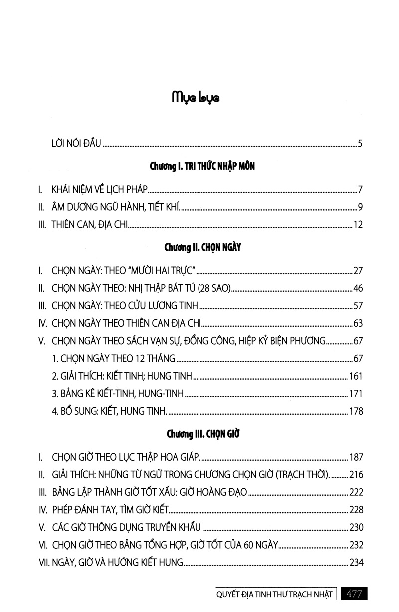Quyết Địa Tinh Thư - Trạch Nhật
