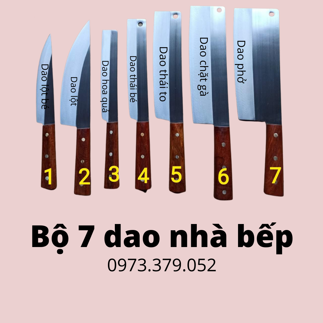 Dao thái thịt bằng thép nhật trắng, rèn thủ công
