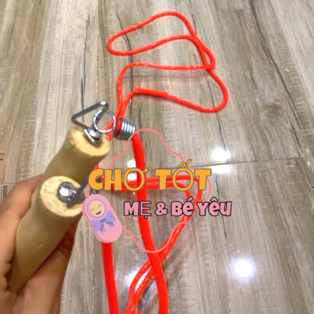 Dây Nhảy, Dây Thể Dục Cán Gỗ Lò Xo 2m