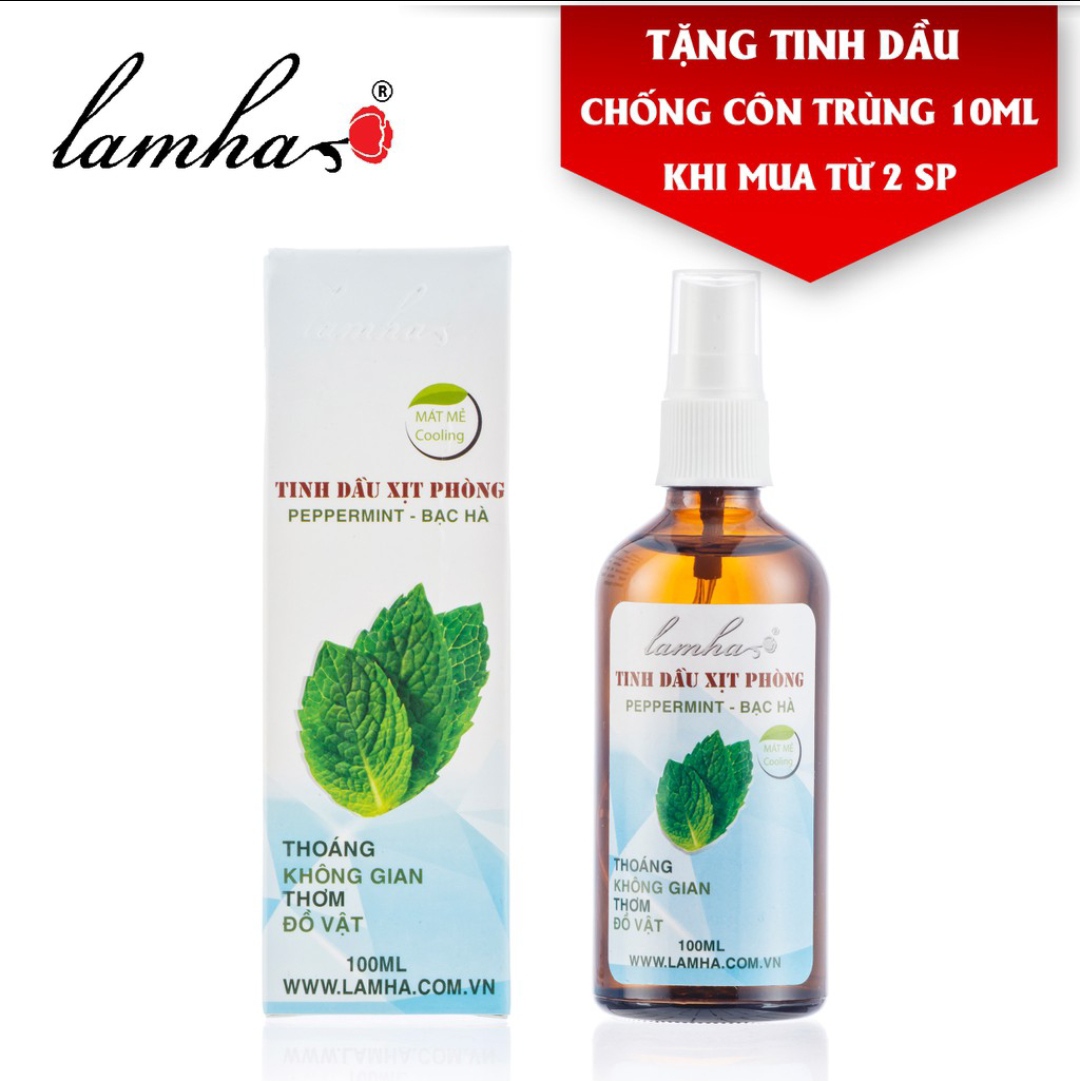 Xịt phòng tinh dầu Bạc Hà 100ml Lam Hà