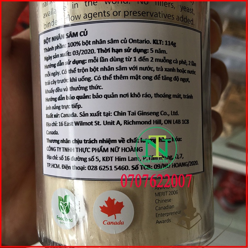 Bột nhân sâm canada hàng chất lượng