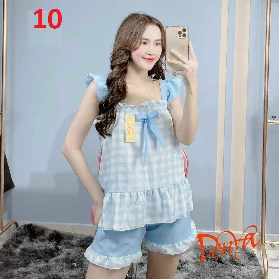 Đồ Bộ Caro đùi Nữ, mặc nhà dễ thương, 36 đến 57kg