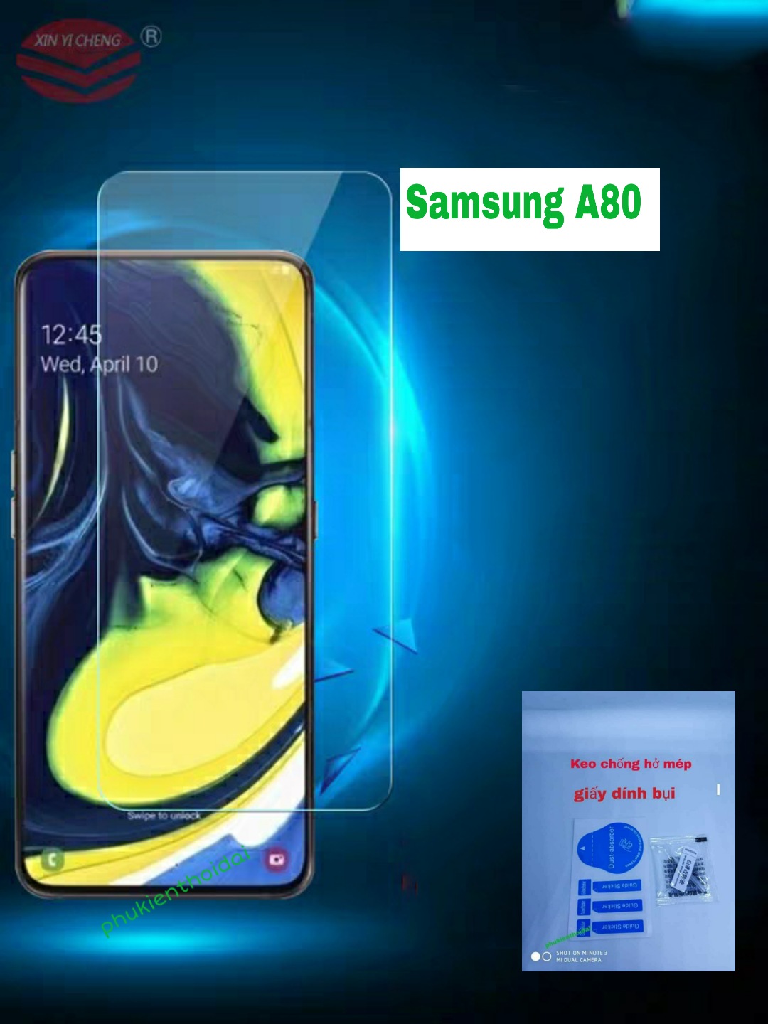 Kính cường lực Samsung Galaxy A80 trong suốt loại tốt 9H / 2.5D ( tặng keo mép )