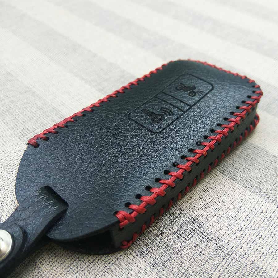 Bao da 2 nút dùng cho chìa khóa smartkey xe máy Honda (Đen)