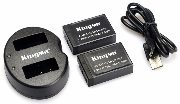 Bộ 2 pin 1 sạc đôi Kingma LP-E17