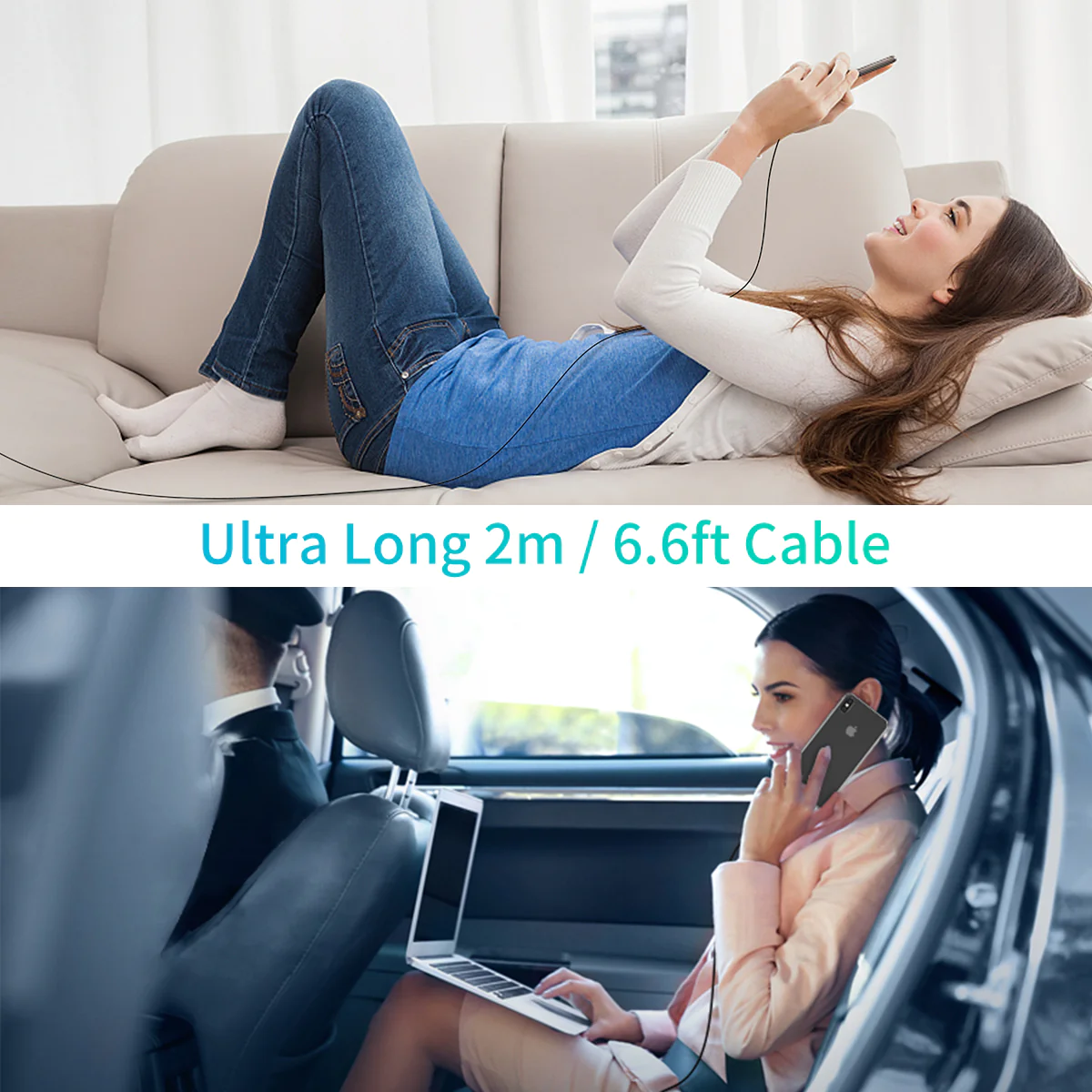 Dây cáp sạc nhanh Choetech bọc dù dài 2m USB-C cho Iphone chuẩn MFi