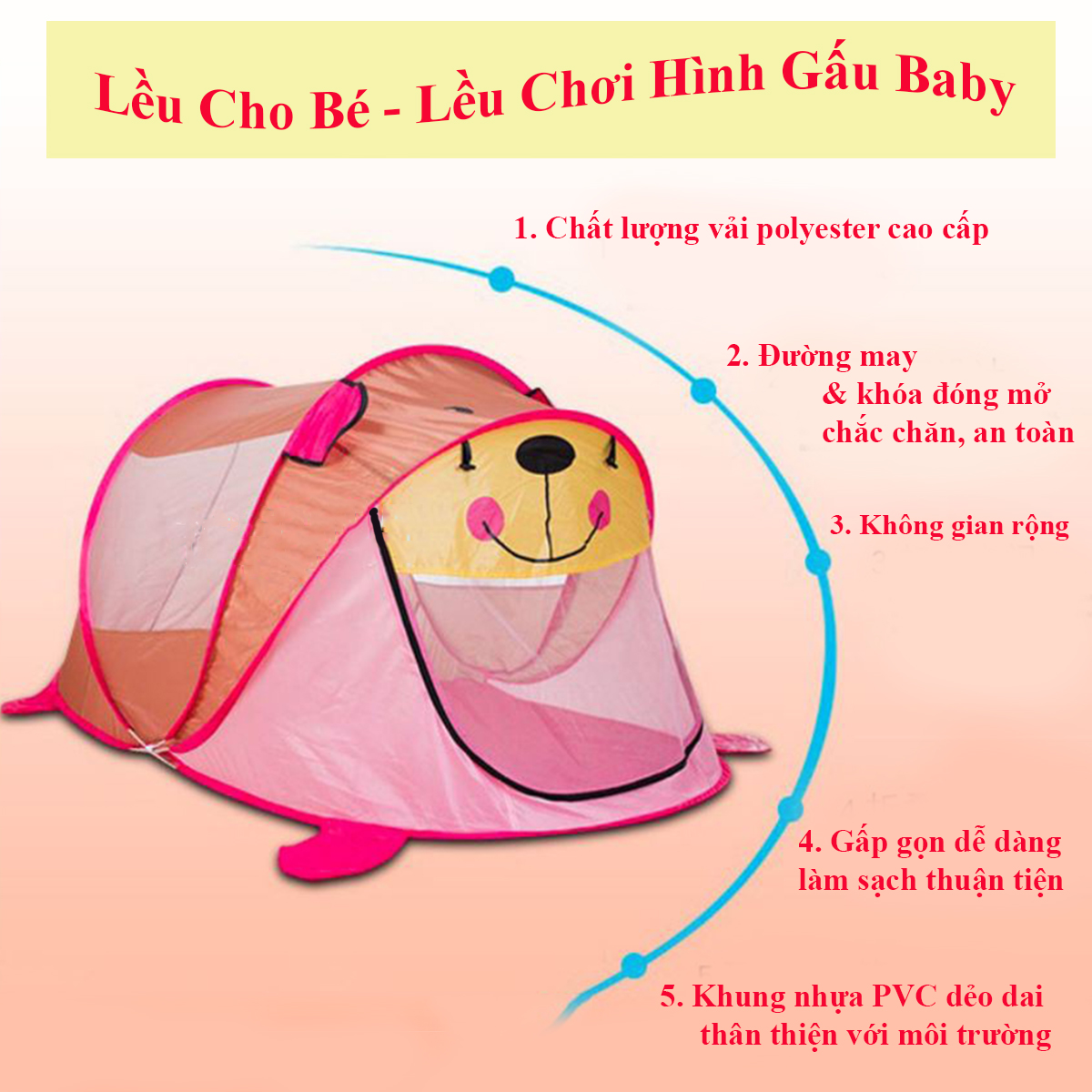 Lều Hình Thú đáng yêu cho bé vui chơi