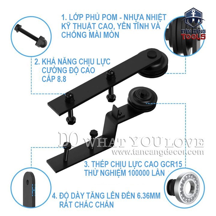 Phụ kiện Cửa Lùa 2 Cánh Đôi Barn Door