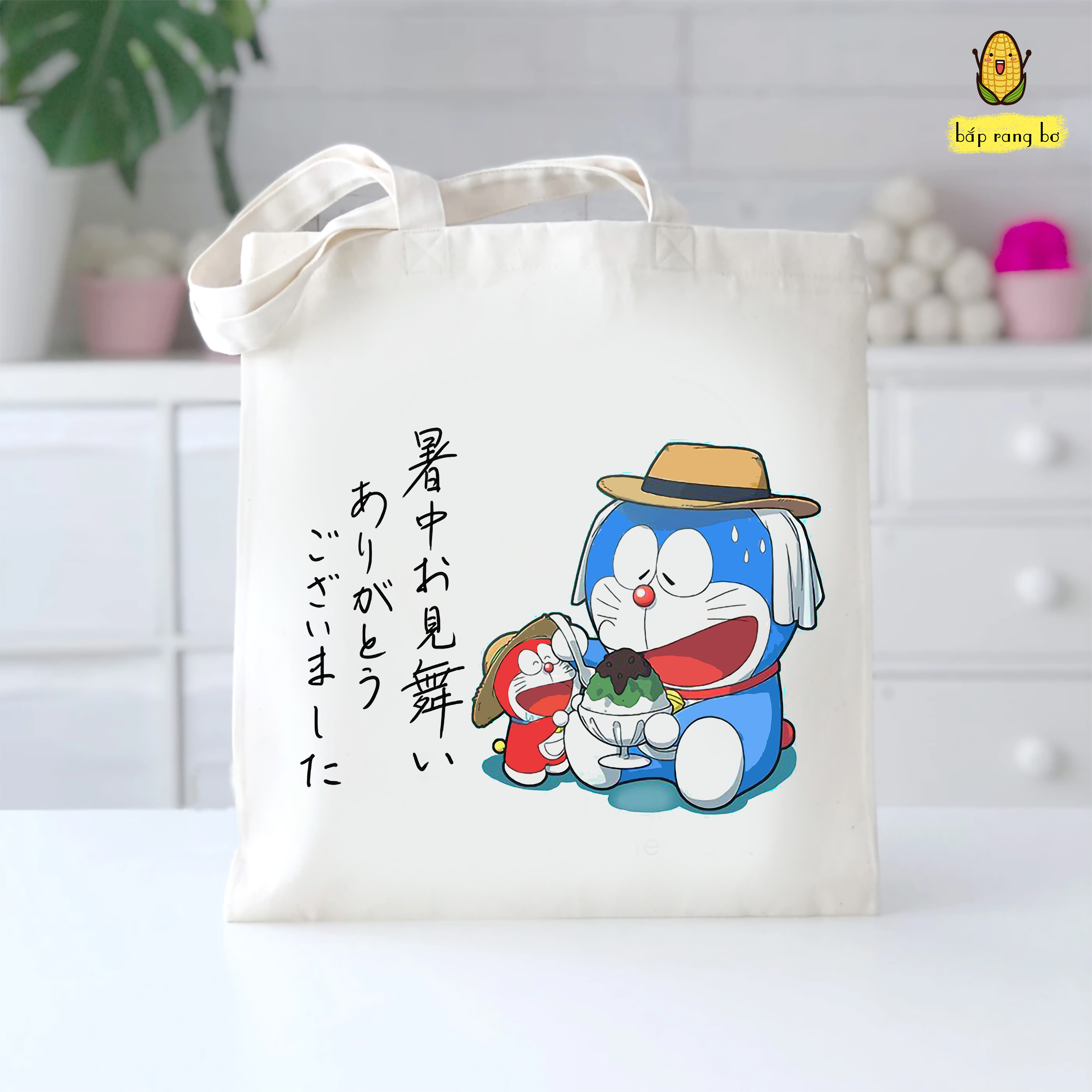TÚI TOTE TRÒN DORAEMON P2 [CÓ KHÓA + TÚI CON] - VẢI CANVAS