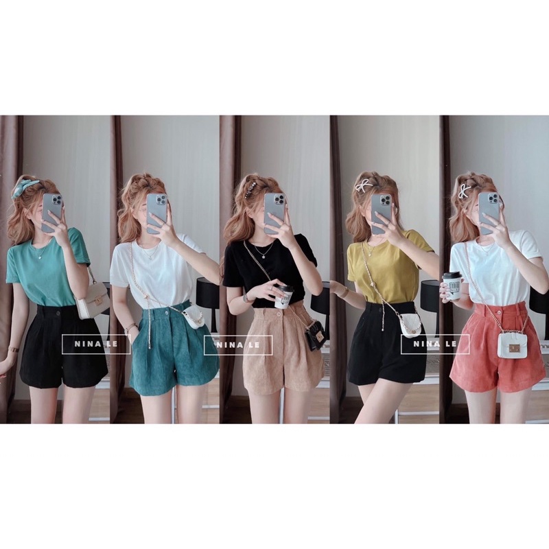 QUẦN SHORT NHUNG TĂM NHIỀU MÀU MS10001 -  5Fox store