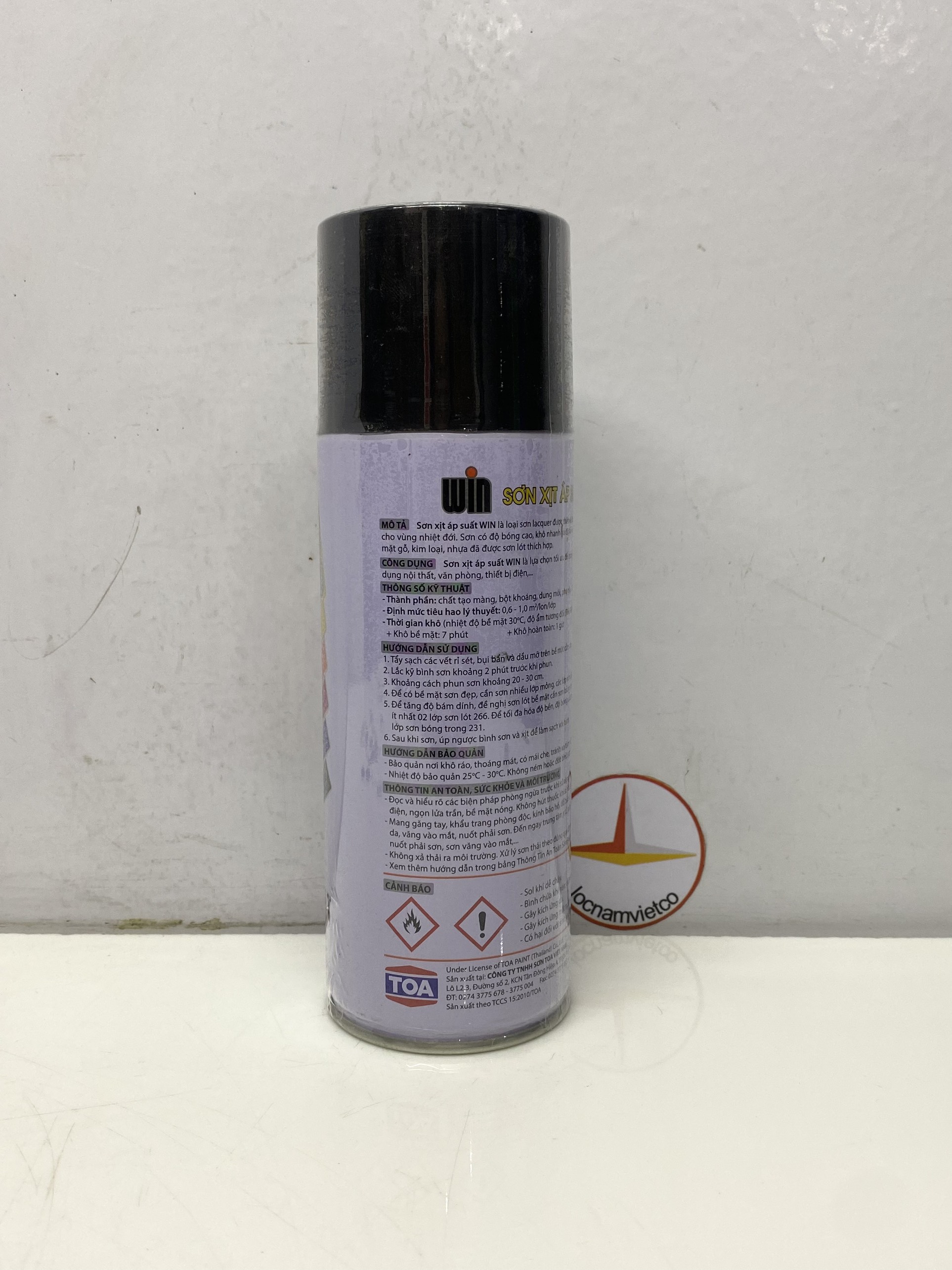 Sơn phun, sơn xịt Win màu đen 210 400ml