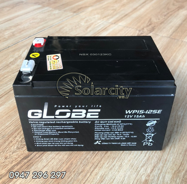 Ắc quy Globe 12V- 15Ah (WP15-12SE)