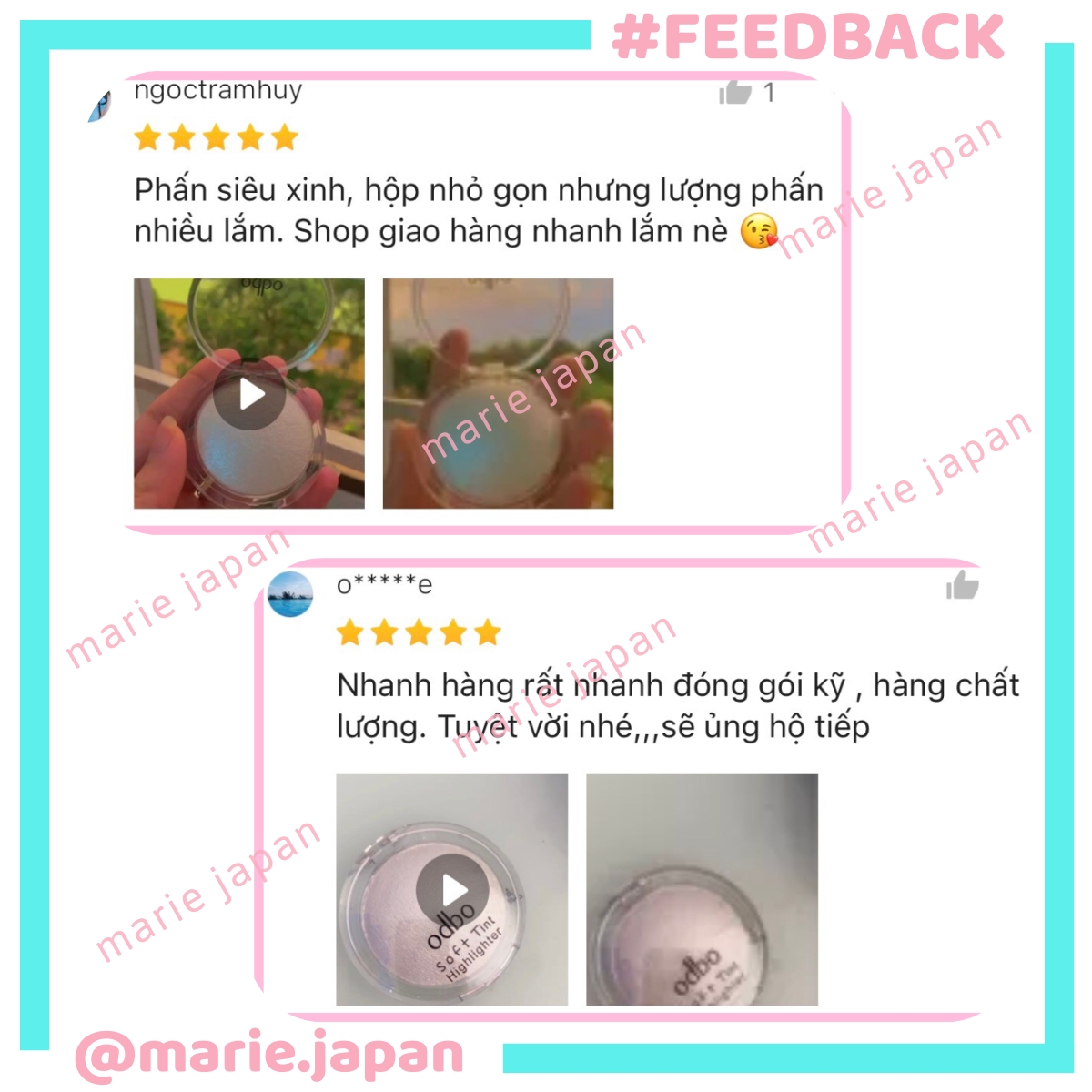 Phấn Bắt Sáng Odbo Soft Tint Highlighter Hộp 4g Thái Lan