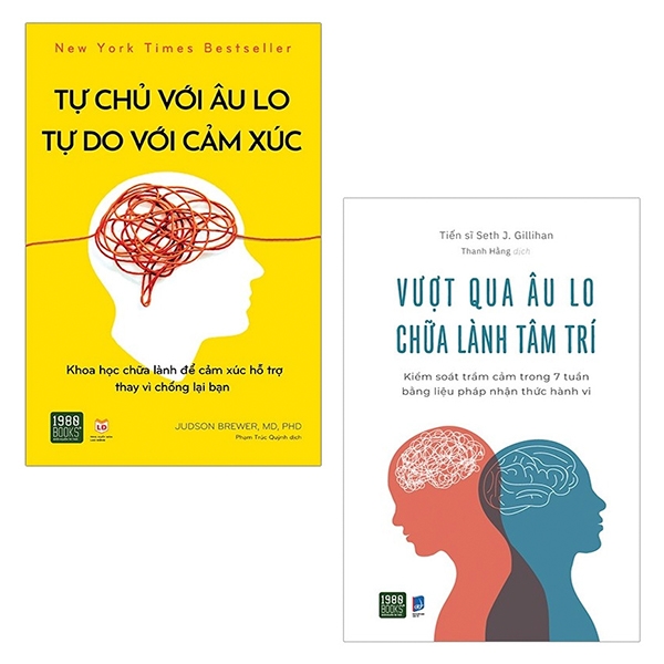 Fahasa - bộ sách vượt qua âu lo, chữa lành tâm trí + tự chủ với âu lo, tự do với cảm xúc