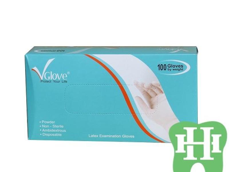 Găng tay y tế có bột VGloves hộp 100 cái size L cao cấp