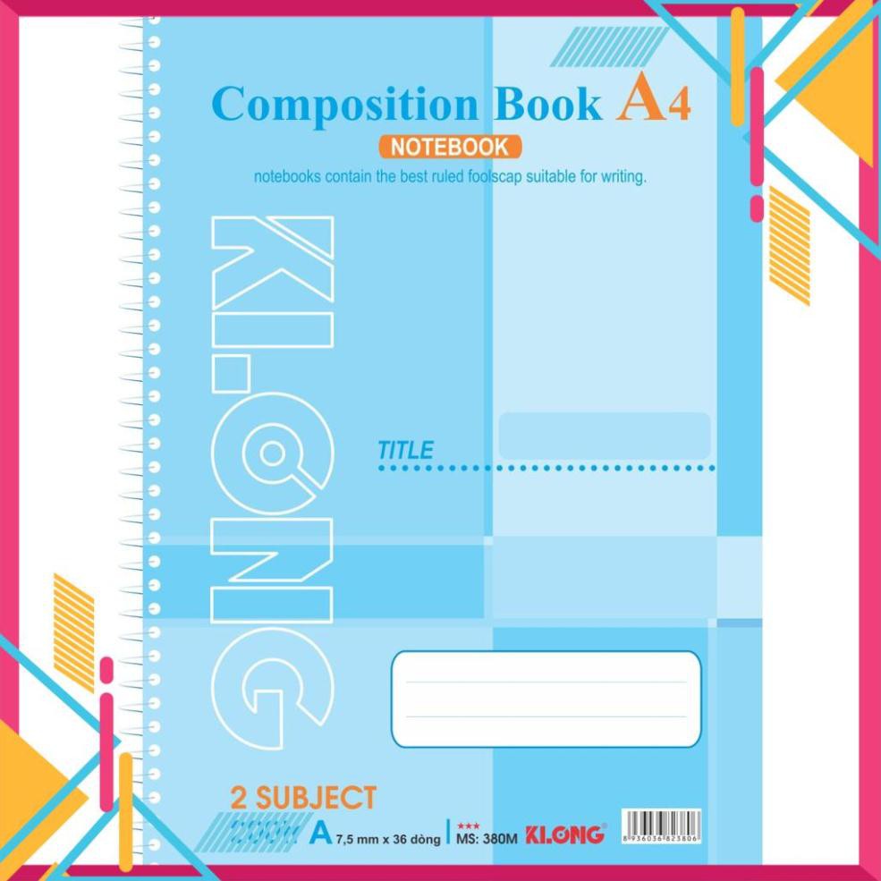 Sổ lò xo đơn KLONG A4 200 Trang; MS: 380