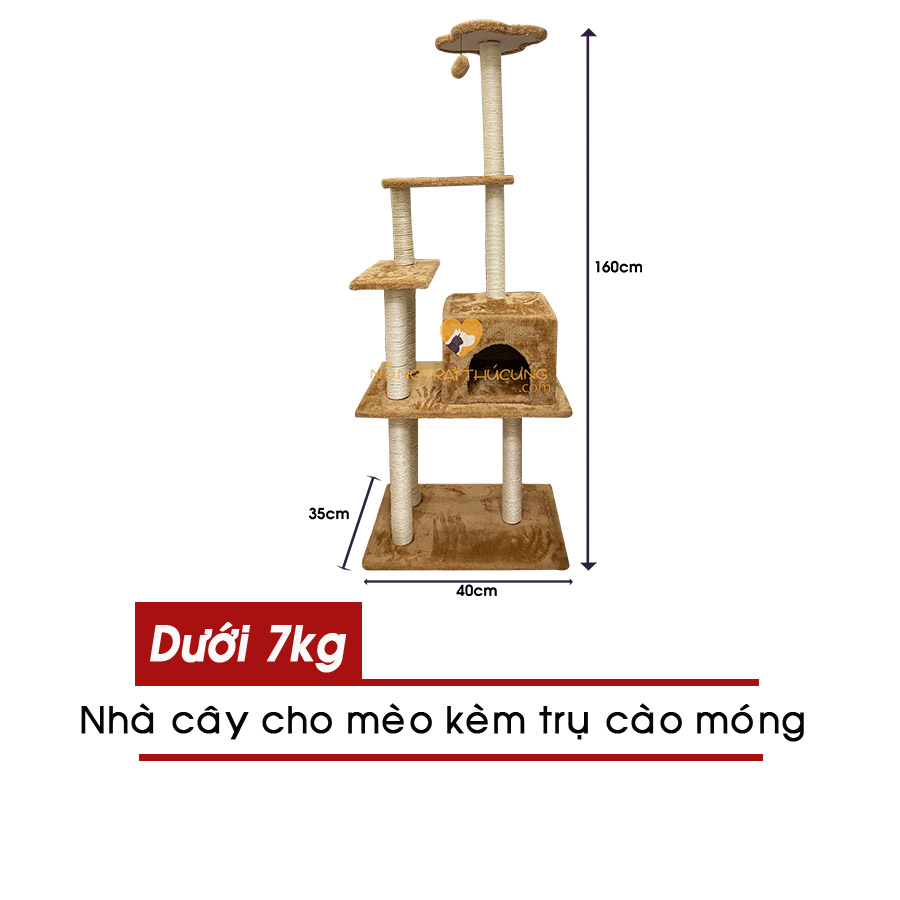 Cat Tree Nhà Cây Cho Mèo Kèm Trụ Cào Móng - Hàng có sẵn Mã CT00001