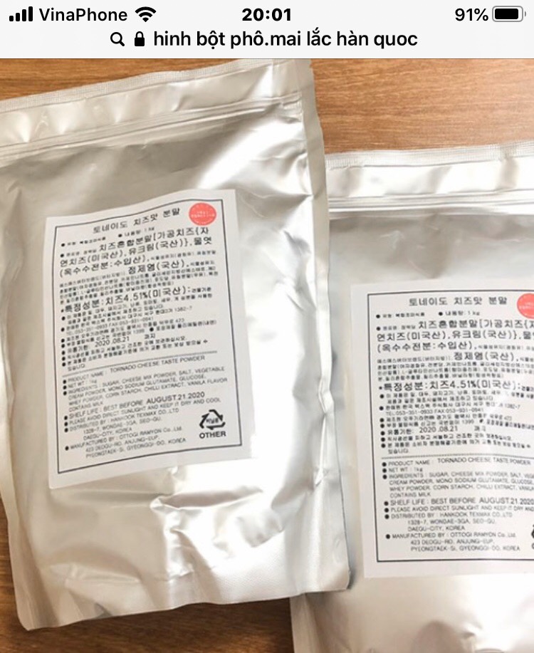 bột phô mai hàn quốc 100 g
