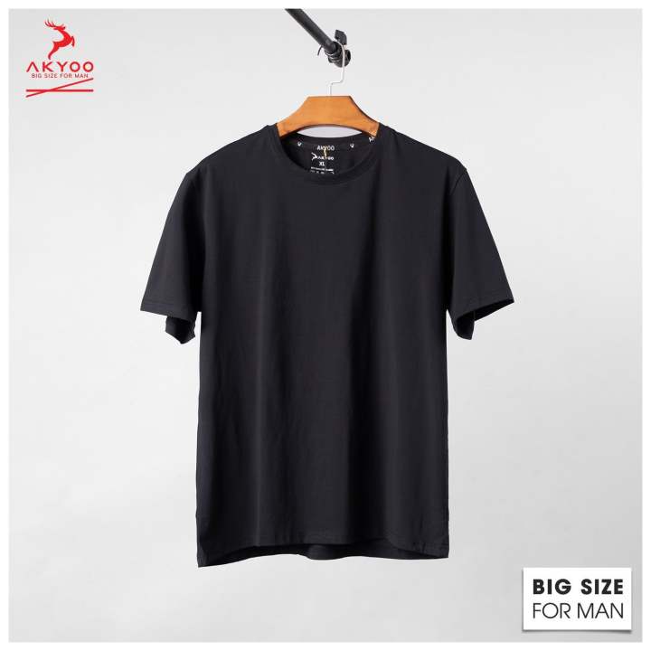 AKYOO Áo Thun Đen Trơn Nam Bigsize 80-140kg