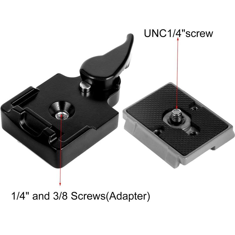 Black Camera 323 Quick Release Plate with Special Adapter (200PL-14) Compatible with Manfrotto 323 Tripod Monopod DSLR Cameras(New Version)
