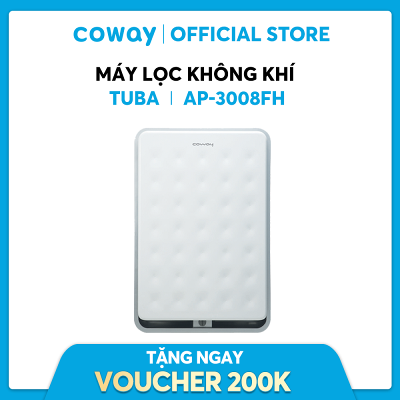 Bảng giá Máy lọc không khí Coway Tuba AP-3008FHH - Loại bỏ bụi bẩn, khử mùi, diệt khuẩn - Diện tích sử dụng 99m2 - Bảo hành chính hãng 12 tháng