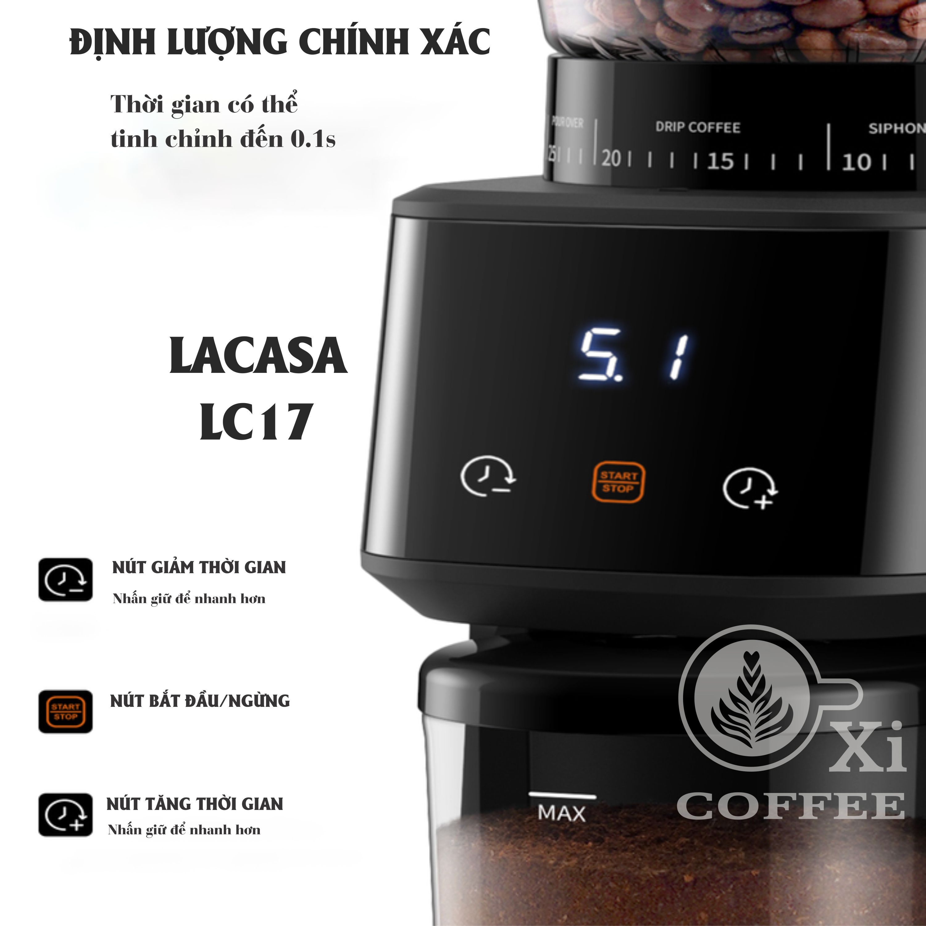 Máy xay cà phê espresso Lacasa LC18
