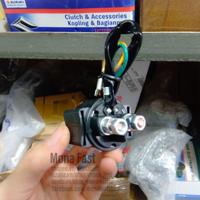 Rơ le đề xe máy, cóc đề, rơ le đề xe dream wave  (rơ le đề tròn)