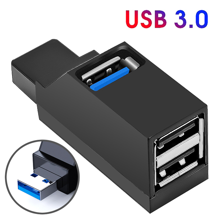 3-port USB 3.0 laptop/PC data transfer speed (compact, pocket portable, USB hub computer, PC)