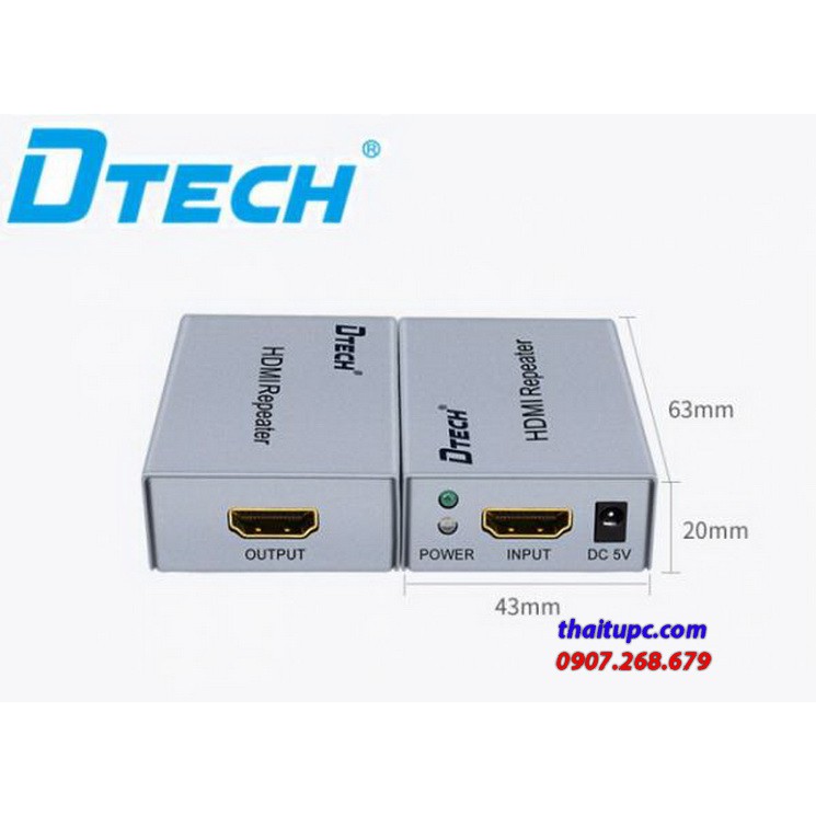 Bộ khuếch đại tín hiệu HDMI 30m, Dtech DT-7042
