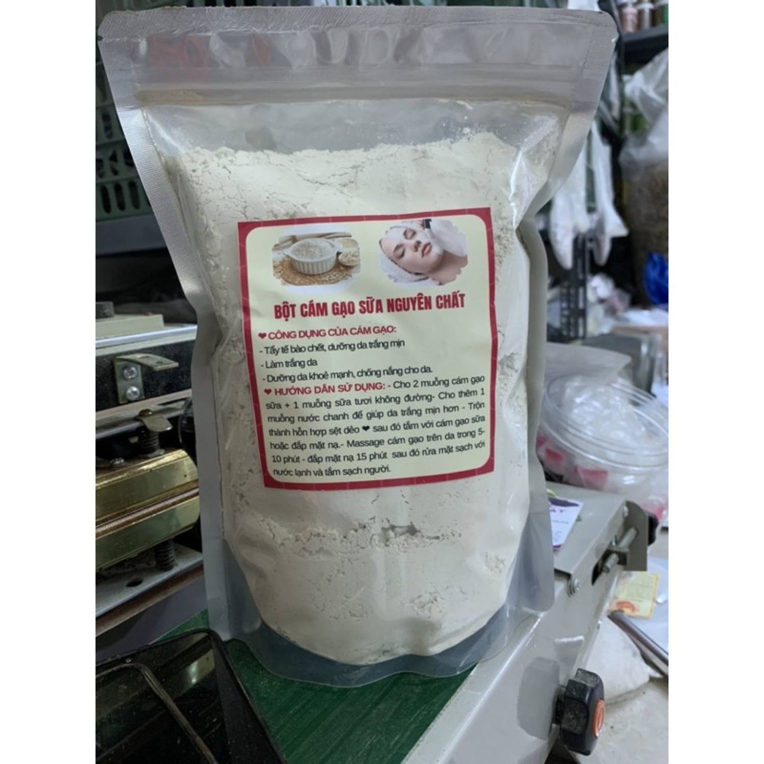 1kg Tinh bột cám gạo sữa trắng đẹp da