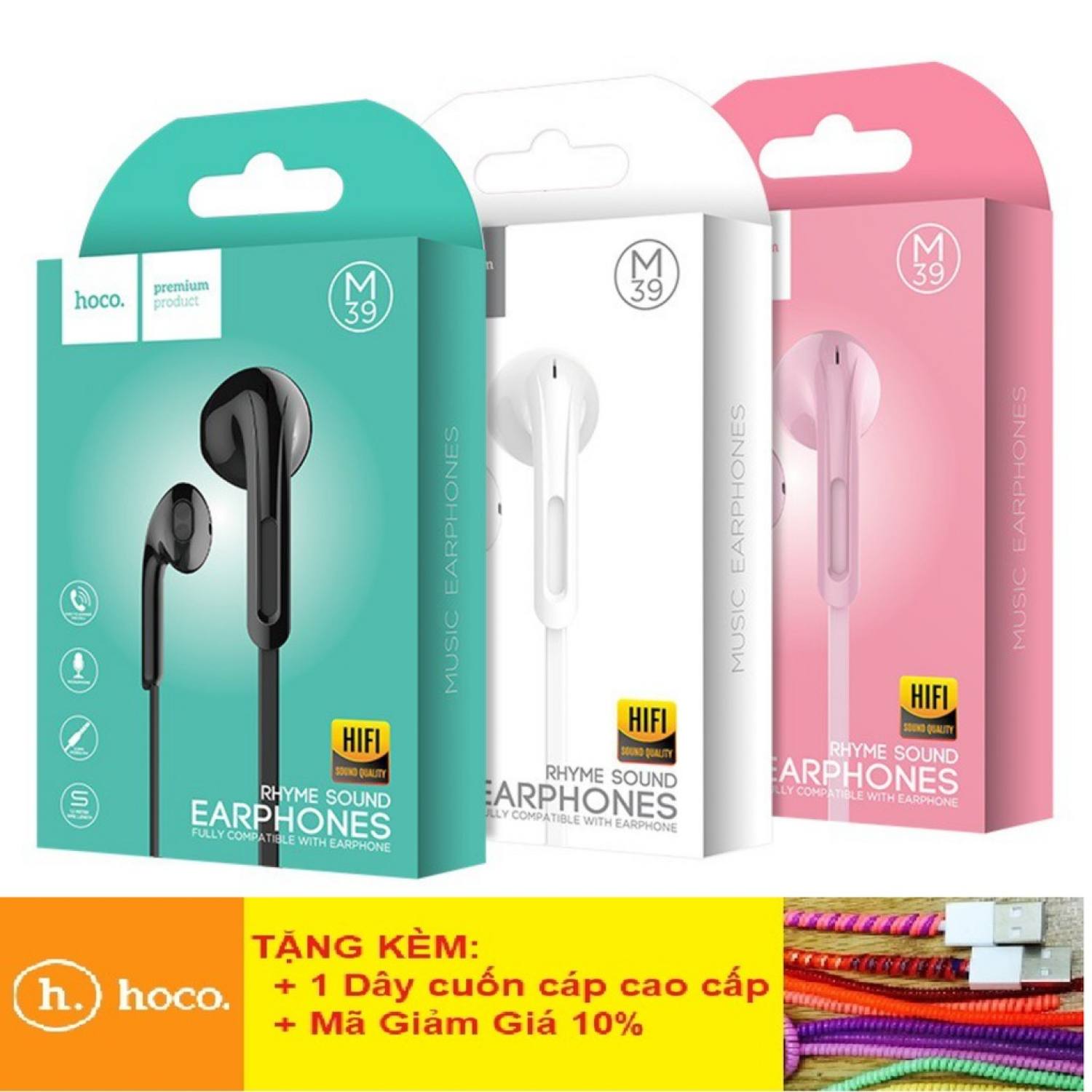 Tai nghe có dây nhét tai in-ear hoco m39