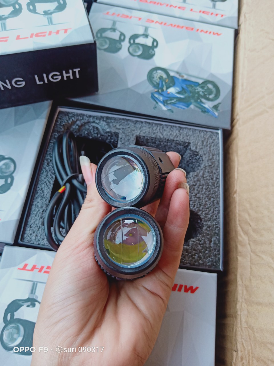 Đèn led trợ sáng bi cầu mini loại 1 cốt pha vàng trắng.(1 cặp)