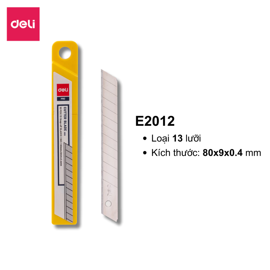 Lưỡi dao rọc giấy nhỏ deli E2012 Hợp kim thép SK5