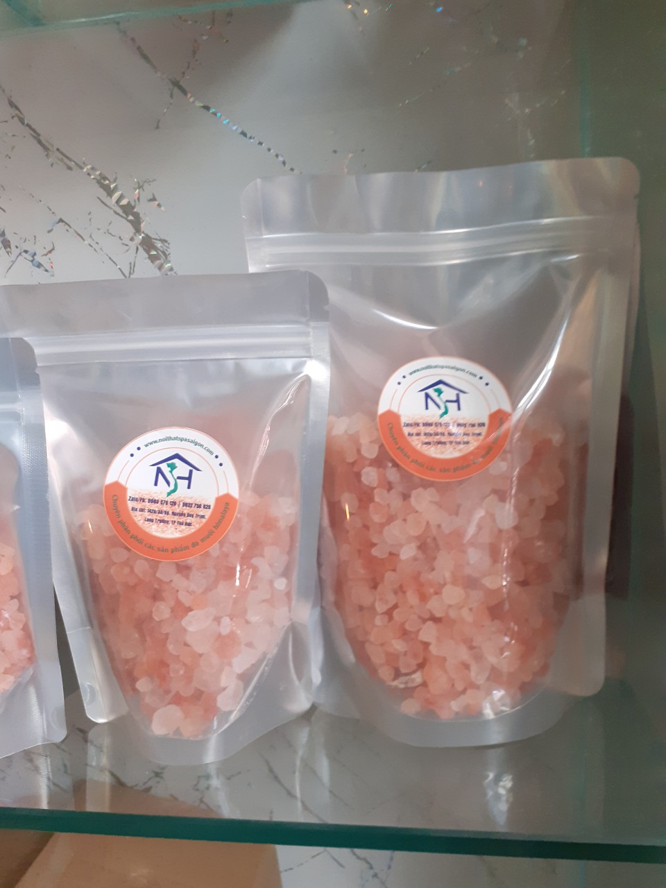 0.5kg Đá muối himalya nhập khẩu từ Pakistan dạng hạt
