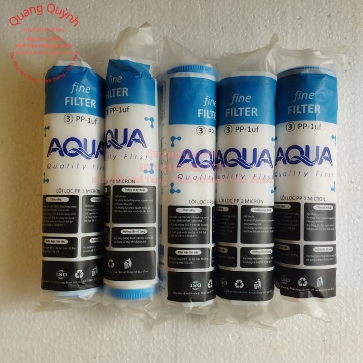 Combo 5 lõi lọc nước số 3 aqua, 1 micron