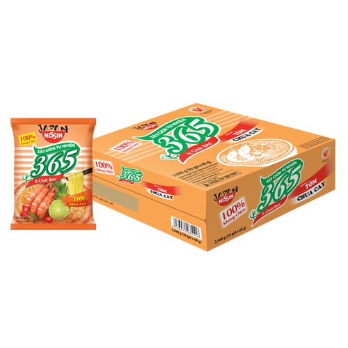 Mì Không Chiên Nissin 365 - (Tôm Chua Cay)