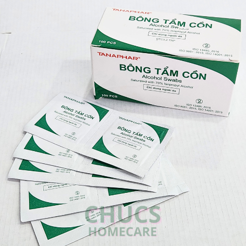 10 miếng bông tẩm cồn sát trùng TANAPHAR