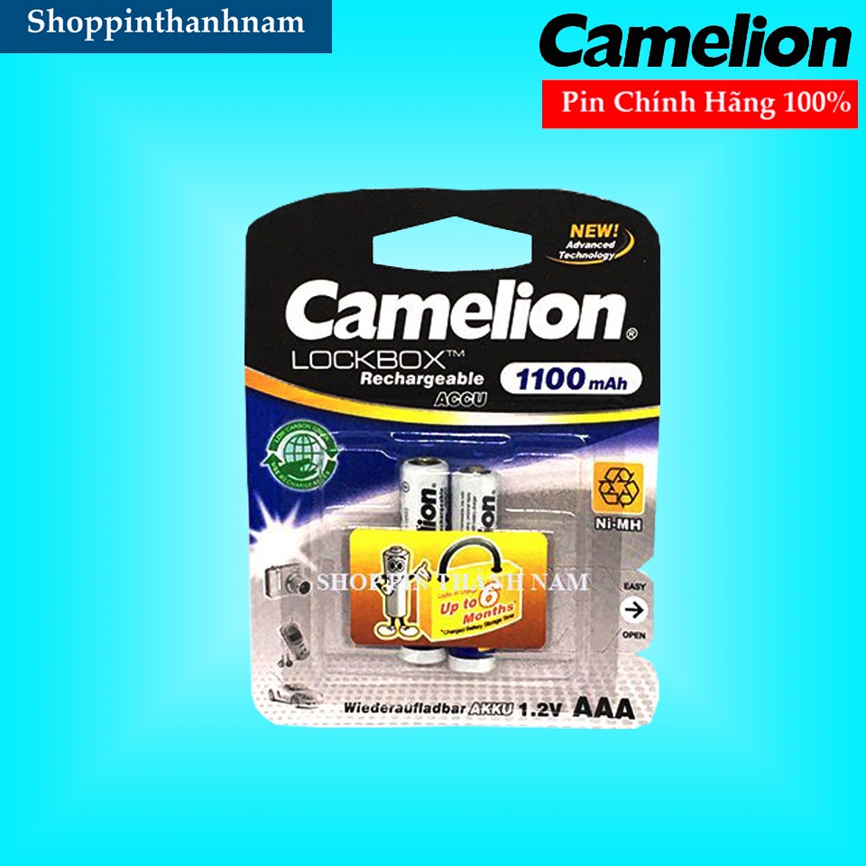 Pin Sạc AAA Camelion 1100mAh Vỉ 2 Viên Chính Hãng Dung Lượng Cao