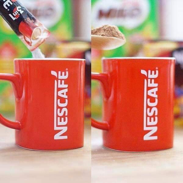 Ly sứ  Cốc sứ Nescafe màu đỏ