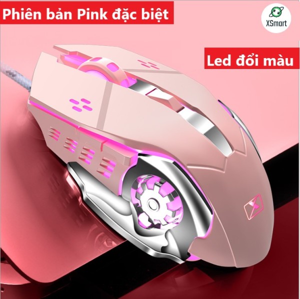 Bảng giá Chuột Máy Tính Chơi Game Pink X500 PRO Bản Đặc Biệt Màu Hồng Led Đổi Màu Cực Đẹp Thiết Kế Gaming Cho Máy Tính PC Laptop Mouse Phù Hợp Chơi Game Làm Việc Dùng Văn Phòng Nên Kết Hợp Với Bàn Phím Hồng Của XSmart Phong Vũ