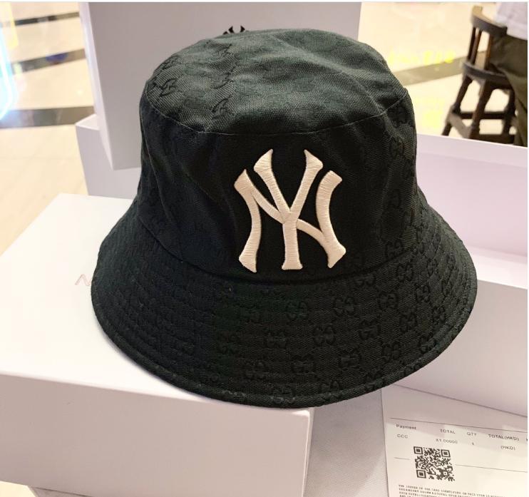 Mũ vải vành rộng chữ NY