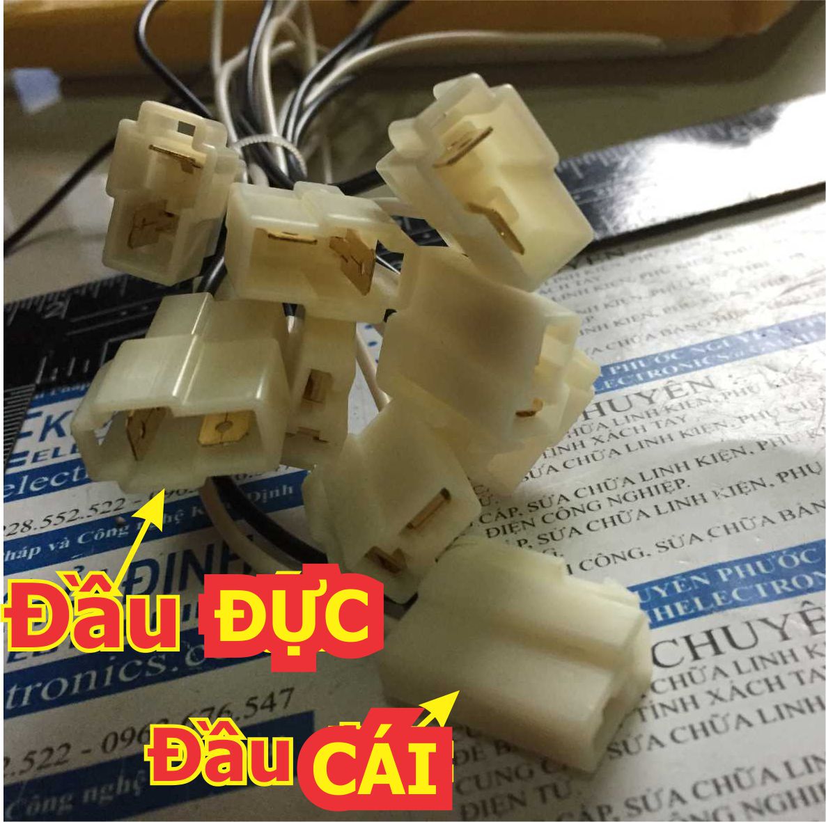 Dây header jack xe oto đầu jack cos 6.3mm 2p, bấm sẵn dây điện 1.0 kde3232