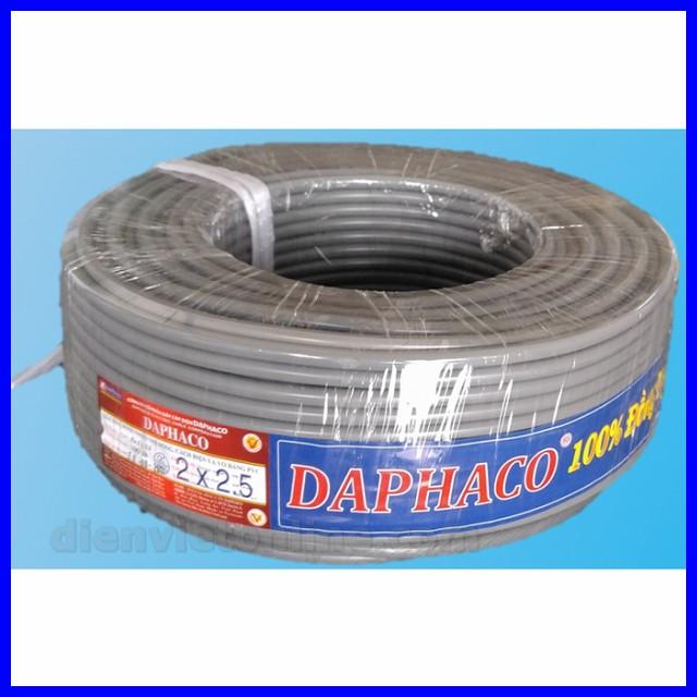 Dây pha mềm 2 lõi ruột đồng vỏ bọc PVC 2x2.5 Daphaco - Điện Việt