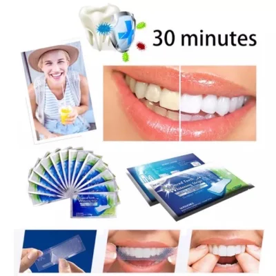 7 Gói - 14 Miếng dán trắng răng whitening strip liệu trình dưỡng trắng răng hiệu quả an toàn trong tuần