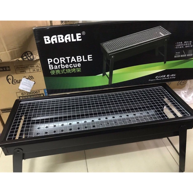 Bếp Nướng Than Hoa Dài Không Khói Có Vỉ Nướng Nhỏ Gọn Size 60x23x32cm