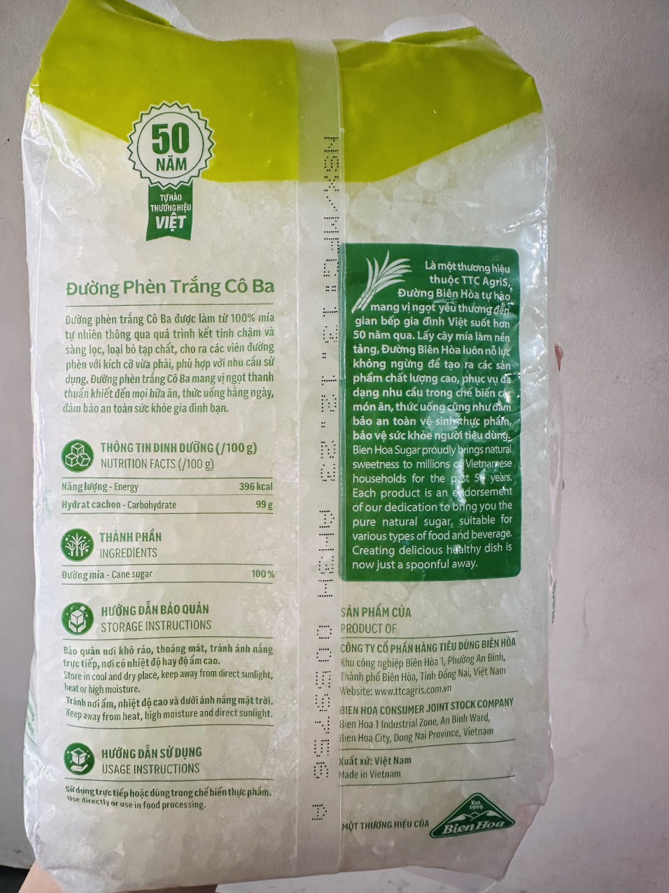 Đường Phèn Trắng Cô Ba 1kg