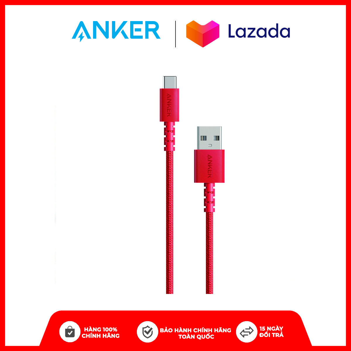 Cáp Sạc Type C Anker Powerline Select+ Usb-C Ra Usb 2.0 Dài 0.9M Hàng - A8022