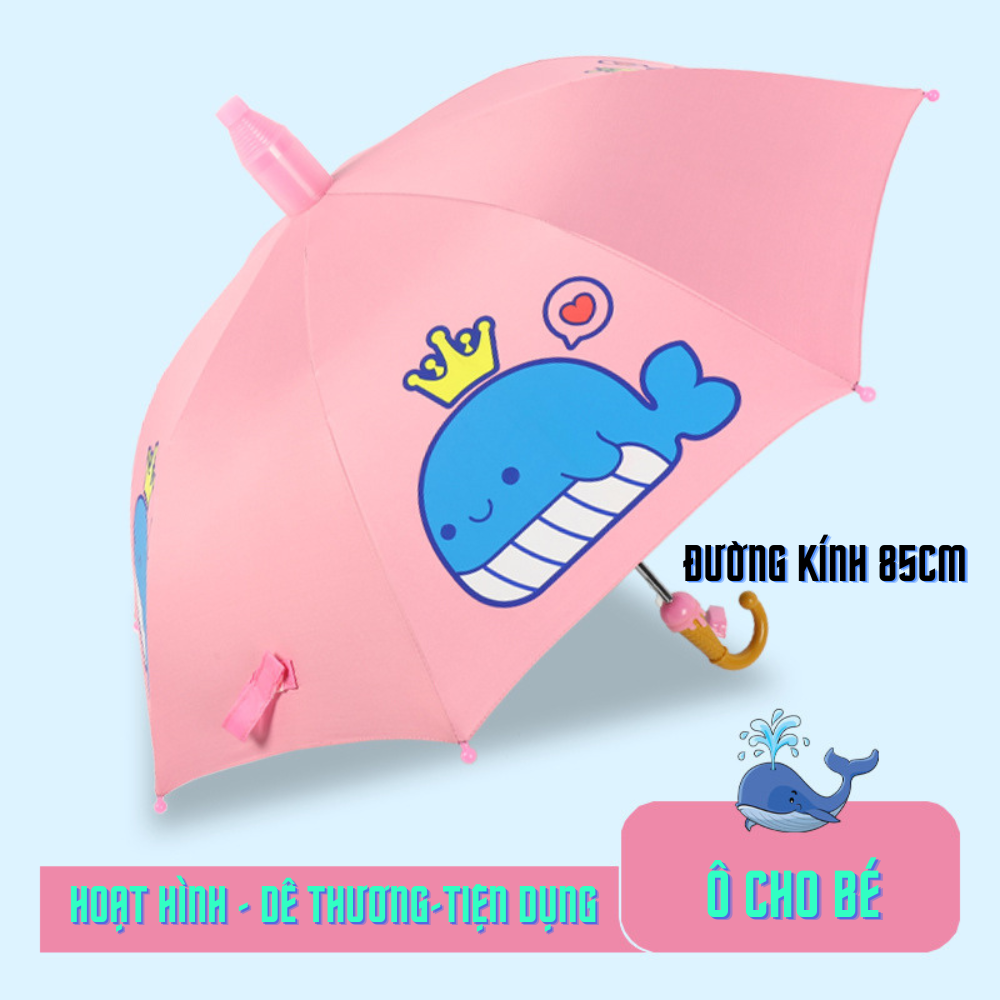 Ô trẻ em hoạt hình ngộ nghĩnh dễ thương.Ô cho bé trai và bé gái khung thép chắc chắn, vải dù 2 lớp, chống nước tốt