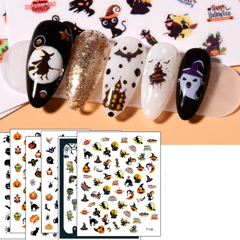 Sticker Halloween trang trí móng tay