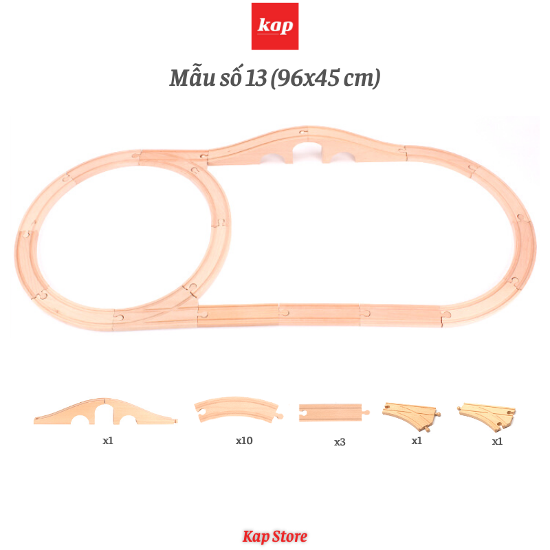 [HCM]Các set đường ray xe lửa gỗ (không gồm xe và phụ kiện trang trí)